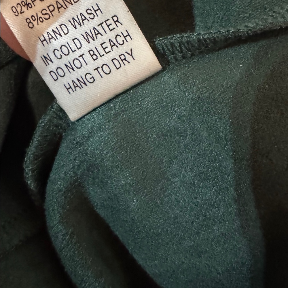 Joh Green V-Neck Faux Suede Dress. Small Great Condition Classic Forest Green - Picture 5 of 13